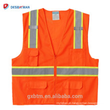 Surveyors Hi Vis Work waistcost ANSI High Visibility Reflective Safety Vest Jacket Night Work